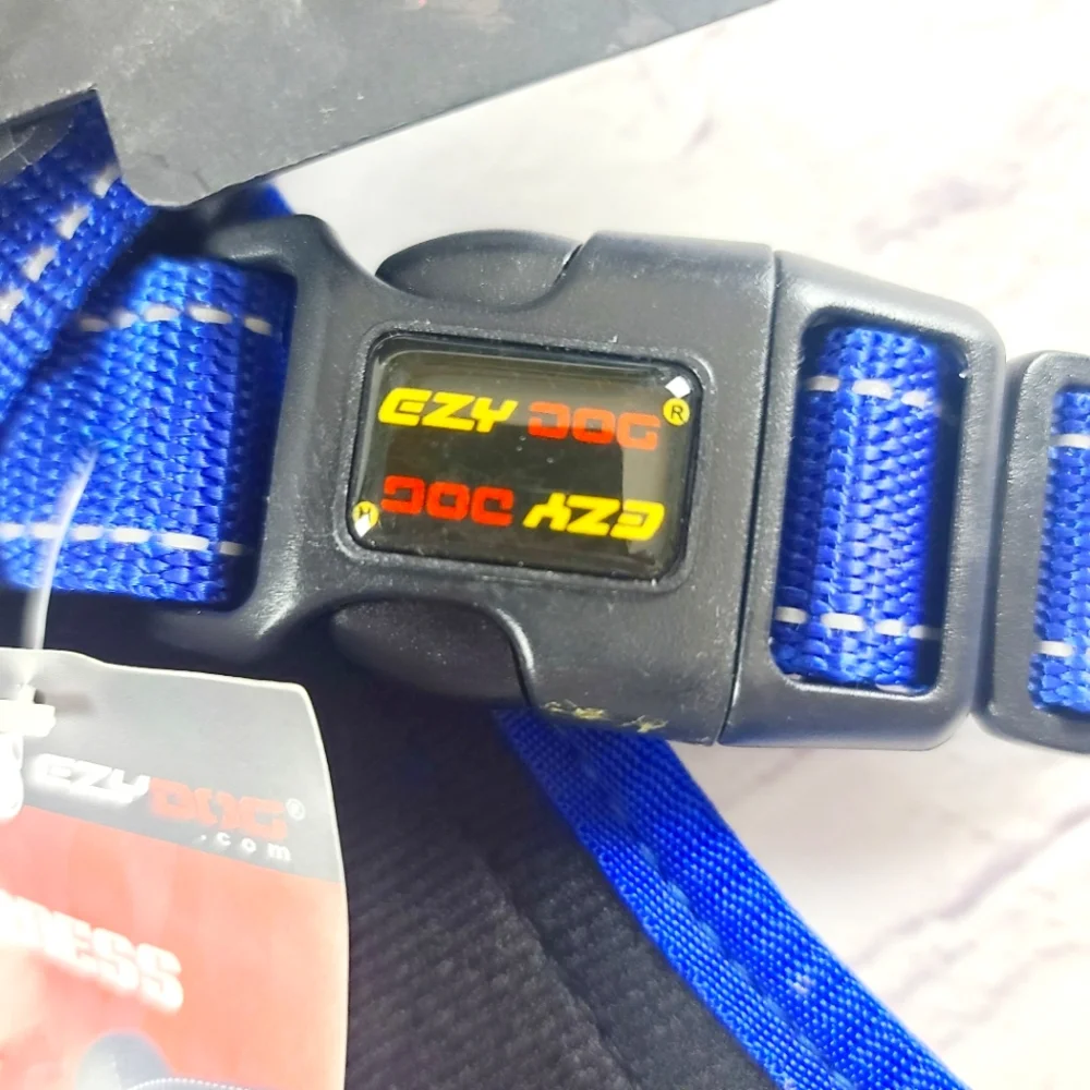 EzyDog Adjustable Dog Harness XL Blue Black NEW